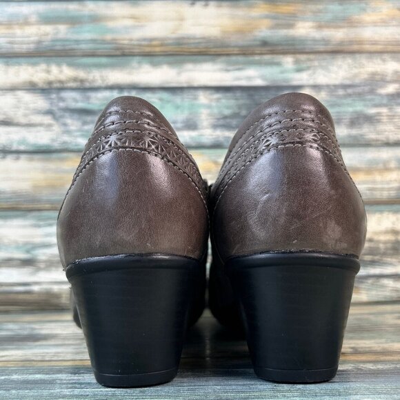 Cobb Hill Kaylin Pumps Shoes Womens Size 6.5M Gray Leather Zip Up Block Heel - Picture 6 of 11